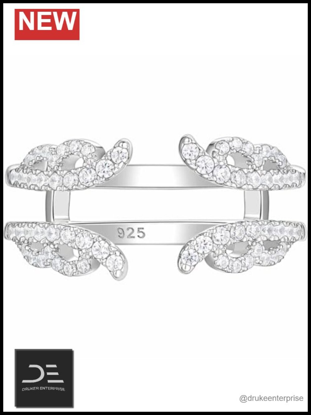 925 Sterling Silver Moissanite Ring Guard Enhancer for Engagement Rings
